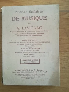 A Lavignac - Notions scolaires de musique - première année - 1948 éd. H Lemoine - Picture 1 of 6