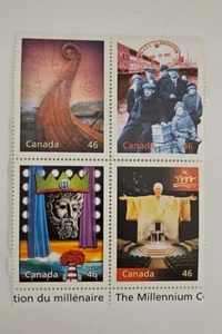 Tela Cultural Canadá 2000 Edición Milenio Canadá MNH Bloque de 4 - Imagen 1 de 1