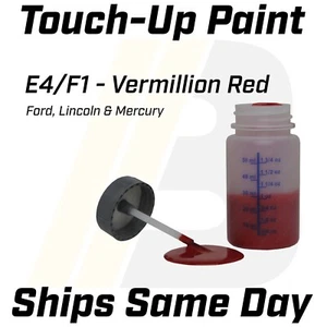 E4/F1 Vermillion Red - 1 Oz Touch Up Paint Kit w/ Brush for Ford Lincoln Mercury - Picture 1 of 6