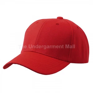 Baseball Cap Plain Kids Boys Solid Hats Curved Visor Hook-N-Loop Adjustable - Picture 1 of 25