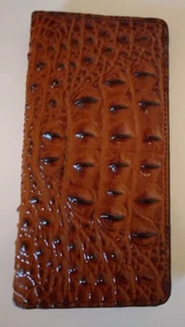 Men's Gator Print Long Wallet (light Brown) New - Picture 1 of 1
