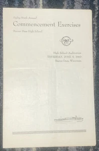 1960 Beaver Dam Wisconsin Commencement Program - Picture 1 of 3