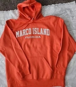 Marco Island Florida Sweatshirt Crew Neck Long Pullover Shirt Women-Orange NWOT - Picture 1 of 3