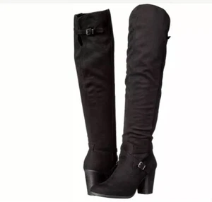 Botas de montar para mujer Madden Girl Daallas tela negra talla 6,5 EE. UU. - Imagen 1 de 8