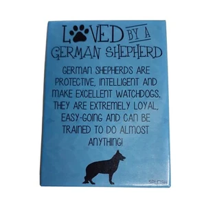 LOVED BY A GERMAN SHEPHERD FRIDGE MAGNET NWT IN PACK DOG PET OWNERS GIFT - Picture 1 of 4
