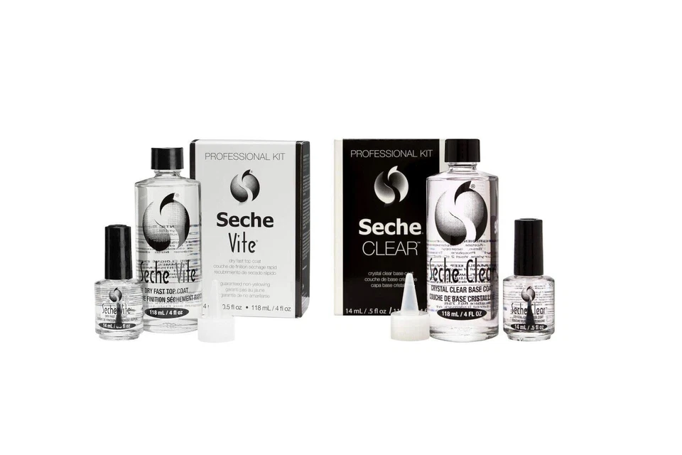 Профессиональный заправочный комплект Seche Vite Dry Fast Top + Base 4 унции + 0,5 унции комбинированный 2 шт 2023 - Изображение 1 из 1