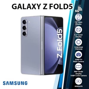 Samsung Galaxy Z Fold5 5G 12GB+1TB Dual SIM Android Cell Phone - BLUE - Picture 1 of 5