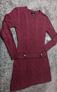 By & By Pulloverkleid Damen M Burgund Langarm - Bild 1 von 5