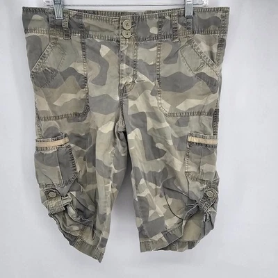 Pantalones cortos cargo camuflados azul marino antiguo para mujer talla 12 Foto 1 de 4