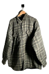 Basic Editions Overshirt Mens Size XL Quilted Plaid Check Button Up Shacket - Picture 1 of 13