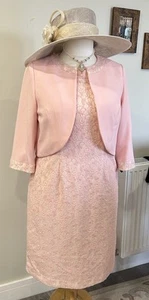 NightingalesMother Of The Bride Outfit Dress Jacket Size 18 Wedding Occasion - Picture 1 of 12