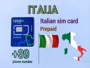Italian SIM Card +39, prepaid italienische SIM-Karte | scheda SIM con bundle - Zdjęcie 1 z 2
