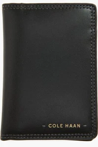 COLE HAAN Black Men’s Leather Bifold Wallet NWT $80 Gift Box - Picture 1 of 4