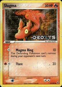 Reverse Holo stamped Slugma Deoxys 75/107 Heavy Play or DMG - Picture 1 of 2