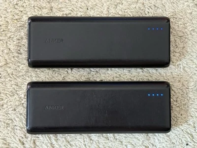 Anker (Lot of 2) Portable Power Banks (plural) 20,000 mAh Black with (4) Cables - Image 1 of 4