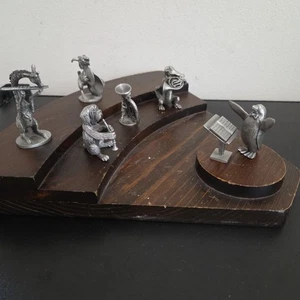 Hudson Pewter Animal Orchestra Strike Up The Band with Wood Riser UNVOLLSTÄNDIG - Bild 1 von 8