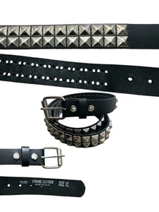 Authentic Leather Studded Belt Made In USA - Picture 1 of 3
