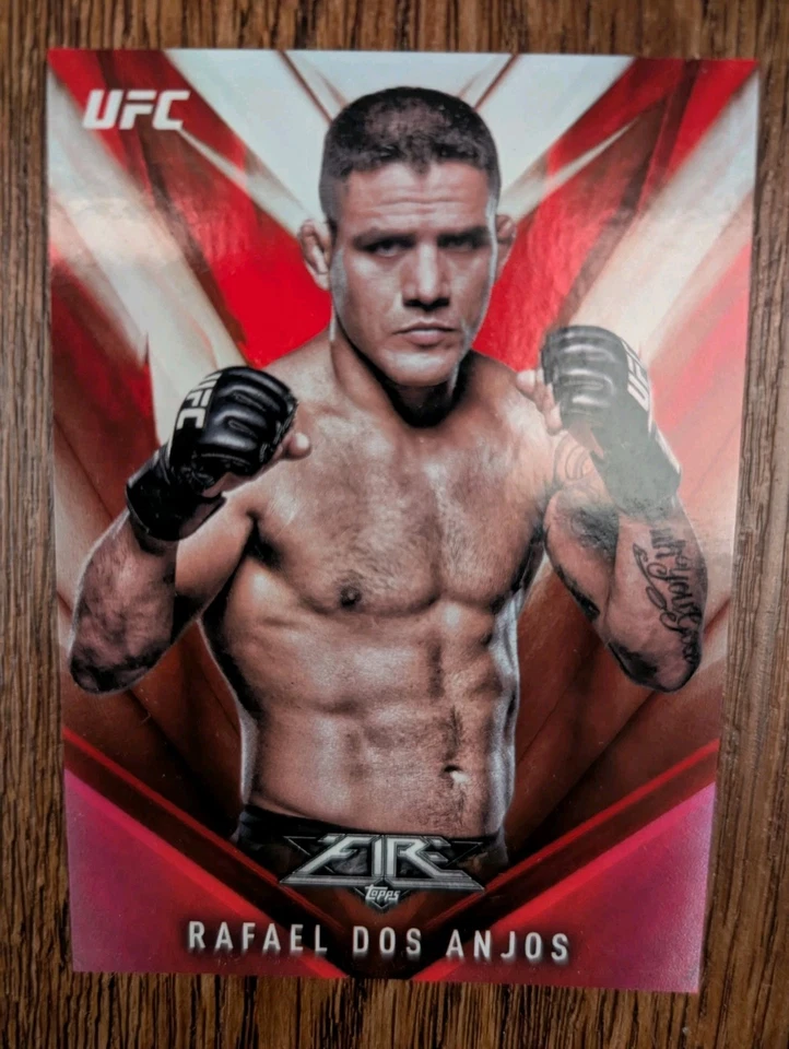 RAFAEL DOS ANJOS 2017 Topps UFC Fire RED FLAME FOIL /142 Card PWE - Image 1 of 1