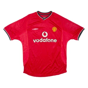 UMBRO Manchester United FC Mens Football Shirt Jersey Red V-Neck XL - Picture 1 of 6