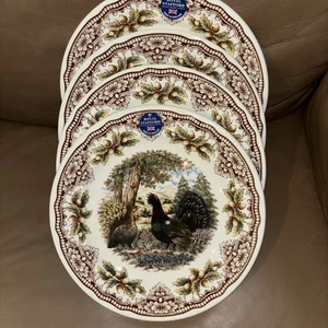 PLATO DE CENA ROYAL STAFFORD 4 ACCIÓN DE GRACIAS PÁJARO UROGALLO PLATOS - Imagen 1 de 5