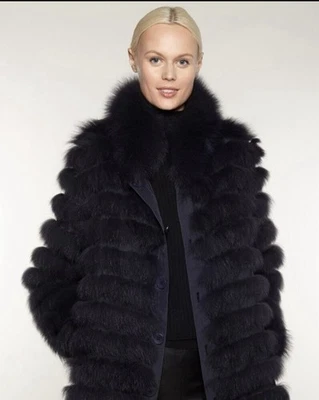 Chaqueta reversible de seda y piel de zorro Linda Richard’s Foto 1 de 4