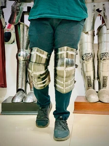 Medieval Gothic Steel Leg Greaves – Leg Guard Armor – LARP, Reenactment, Costume - Picture 1 of 7