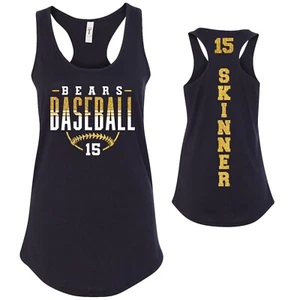 Custom Glitter Baseball Team Design Next Level Fitted Racerback Tank Top Quality - Picture 1 of 4