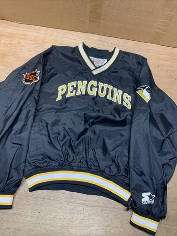 Vintage Pittsburgh Penguins Spell Out Starter Windbreaker Sz Youth Women Large Cover