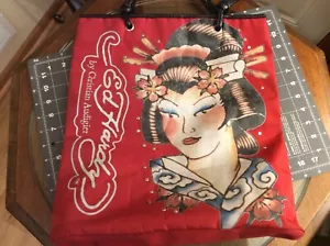 Ed Hardy Schultertasche Handtasche Beuteltasche Damen Geisha Tattoo Grafik Y2K Vintage - Bild 1 von 7