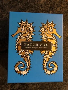 Patch NYC Foil Stamped Notecards NIB Set of 16 Nautical Frameable 3.5 in Whale - Picture 1 of 2