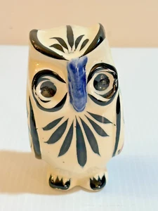 Figura Búho Floral Blanco Porcelana Firmada México Pájaro 4" - Imagen 1 de 7