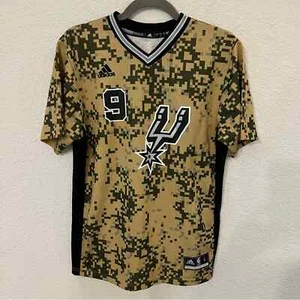 Adidas San Antonio Spurs Tony Parker big kids large army jersey - Picture 1 of 7