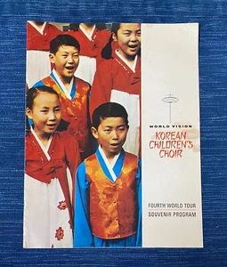 Vintage Rare Korean Children's Choir Program Fourth World Tour World Vision 21B - Picture 1 of 2