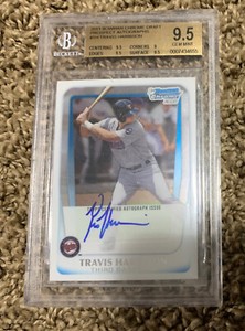 (1) Travis Harrison 2011 Bowman Chrome Draft Autograph BGS 9.5 rc rookie