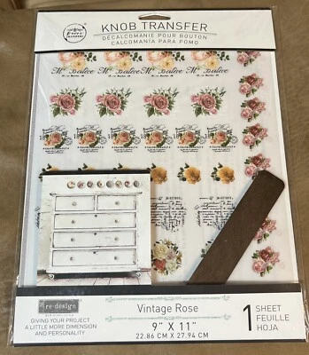 RE-DESIGN WITH PRIMA Re-Design Vintage Rose Knob Transfer