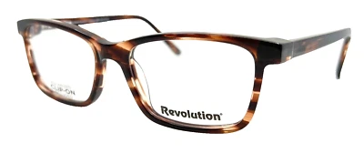 REVOLUTION - HOBOKEN BRN 52/17/140 - BROWN - NEW EYEGLASSES W/ SUNGLASSES CLIP - Image 1 of 4