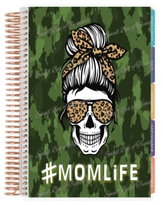 Skull Mom Messy Bun Wild Cover Set de 4 usos con espiral de bobina Erin Condren A5 - Imagen 1 de 2