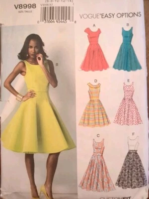 Vogue Easy Option Patterns CUSTOM FIT V8998 Misses' Dress UC/FF - Image 1 of 4