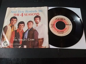 The 4 Seasons - And That Reminds Me VG Original 45RPM Record & Pic Sleeve 1969 - Picture 1 of 5