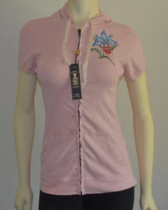 Ed Hardy Christian Audigier Hardy Surf Women's Hoody Flower in Pink Small NWT - Picture 1 of 3
