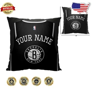 Customizable Brooklyn Nets 18" Square Throw Pillow - Perfect for Fans - Picture 1 of 3