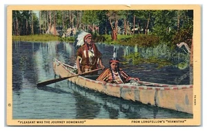 Postal Pleasant Was the Journey Homeward From Longfellow's Hiawatha Michigan - Imagen 1 de 2