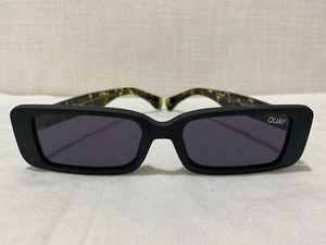 QUAY Sunglasses ‘Art School’ Black/Black - Dark Green Tortoiseshell ArmsBNWOT - Picture 1 of 7