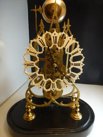c. 1870's  Beautiful English   Skeleton Clock    Authentic Antique clock Cover