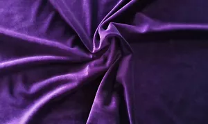 Purple 4-way stretch spandex velvet velour fabric -150cm wide - 1 full metre - Picture 1 of 1