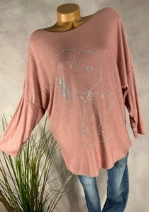 OVERSIZE weicher feinstrick Pullover Italy SNOOPY Nieten ALTROSA 38 40 42 - Bild 1 von 6