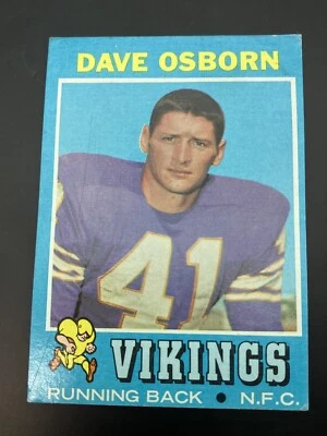 1971 Topps Football Dave Osborn Minnesota Vikings #225 - Image 1 of 2