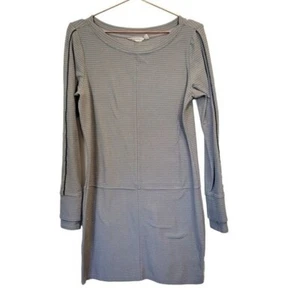 Athleta | Carmella Striped Athleisure Long Sleeve Dress Gray Size M - Picture 1 of 8
