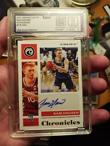 21-22 Chronicles Draft Sam Hauser Rookie Auto CR-SHA Boston Celtics CGA 9 - Picture 1 of 2
