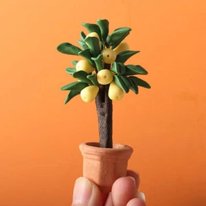 1:12 Puppenhaus Miniatur Orange Birne Baum Obst Pflanze Ton Puppenhaus Gartendekor - Bild 1 von 16